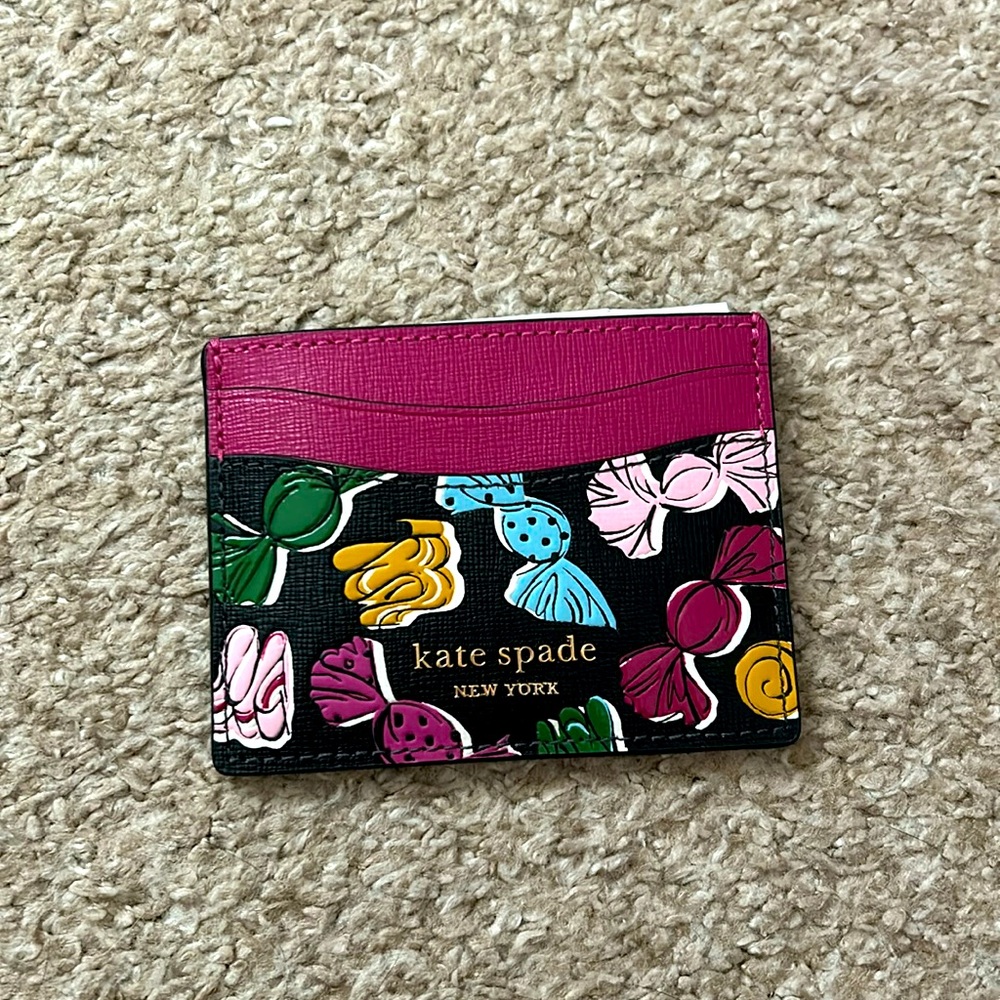NWT Kate Spade Pink & Black Candy Print Card Case 🍬